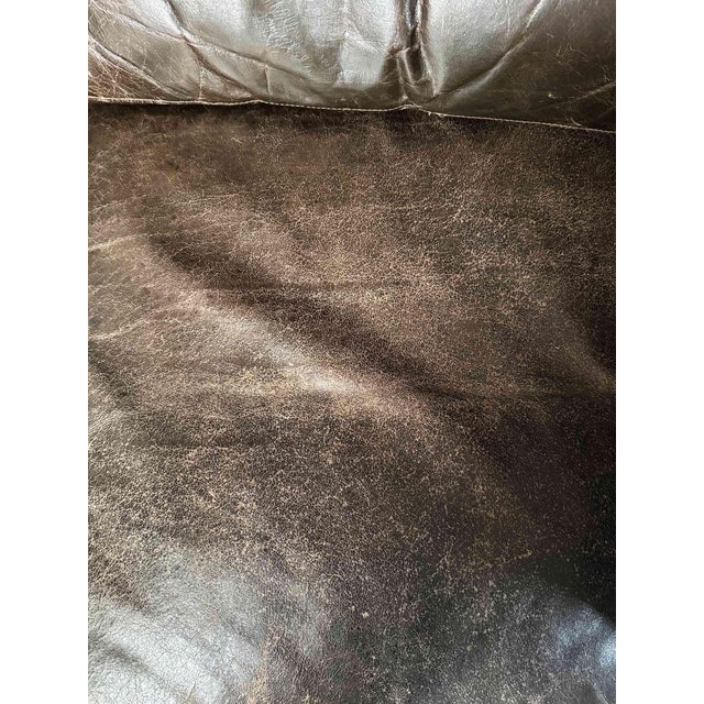Modern Crate and Barrel Leather Sleeper Sofa For Sale - Image 3 of 12