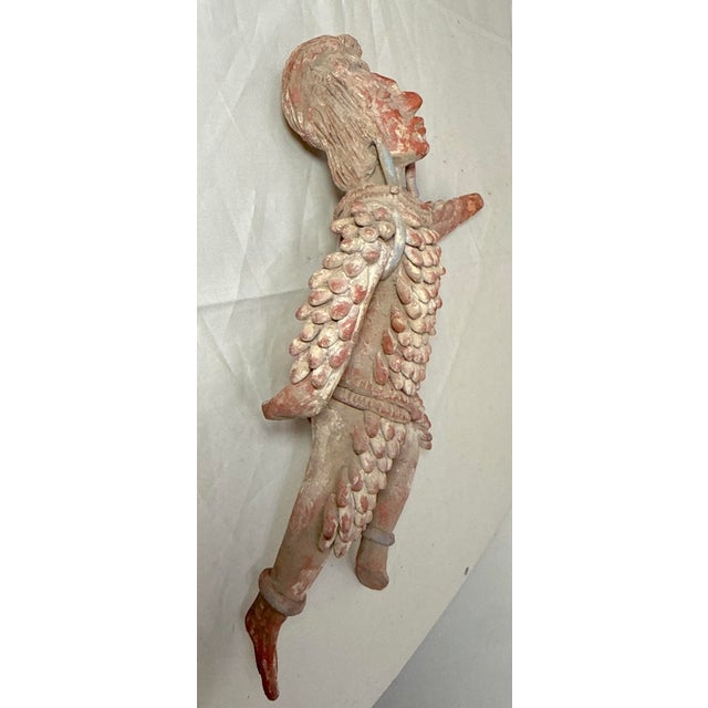 Antique 19th Century Mexican Handmade Terracotta Pottery Warrior Sculpture For Sale - Image 10 of 13