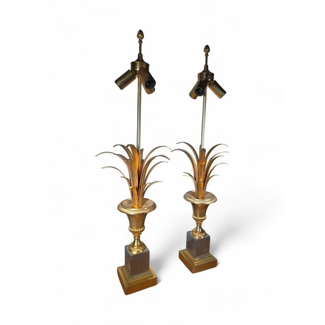 French Maison Jansen Pineapple Lamps, 1970s, Set of 2 For Sale - Image 13 of 18