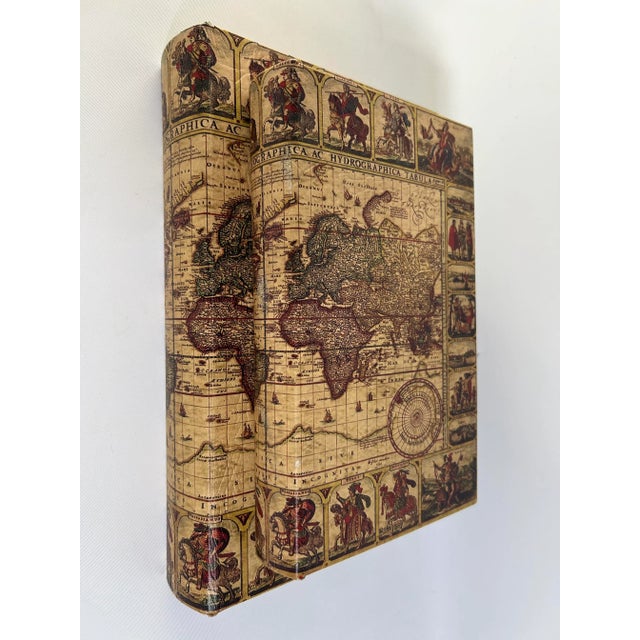 Vintage Decorative Faux Leather Book Boxes in Map Design. Maker: Juvale. Origin: China. Color: Map design. Material:...