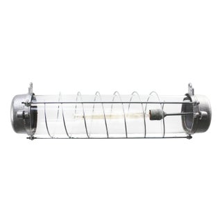 Industrial Cast Aluminum and Clear Glass Pendant Lamp For Sale