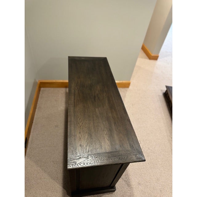 Brown Restoration Hardware 20th Century English Slider Panel Sideboard For Sale - Image 8 of 8