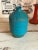 Mid-Century Modern 1960s Turquoise Matte Stoneware Vase 9.25”, Signed For Sale - Image 3 of 7
