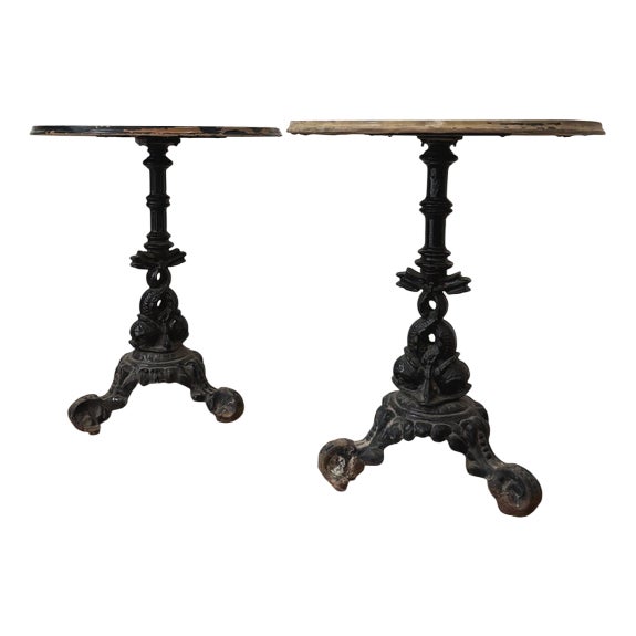Early 20th Century French Bistro Tables, Set of 2 For Sale