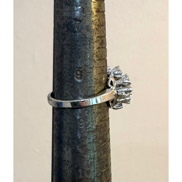 18k Gold Plated Rhinestone Cluster Cocktail Ring For Sale - Image 4 of 7