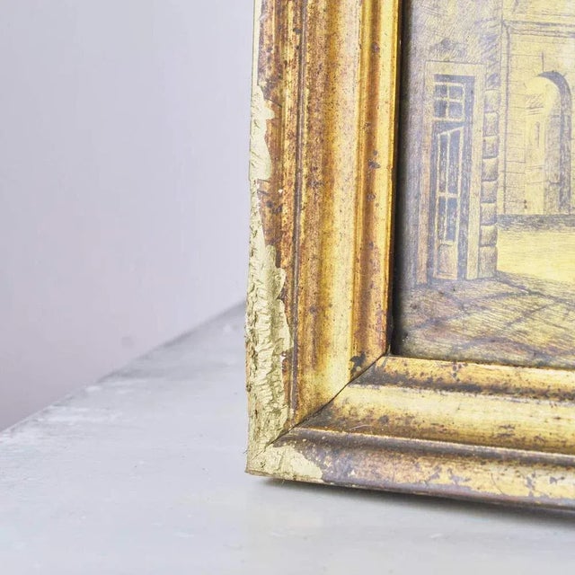 Gold Gold Painting on Glass Slab For Sale - Image 8 of 9