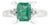 Art Deco Inspired Emerald With Diamond Cluster Ring for Gifts- Size 7 For Sale