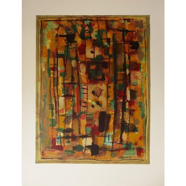 Roger BISSIERE abstract composition Lithograph on Velin Arches paper Signed in the plate 50x65cm Printed by the Mourlot...