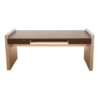 Desk in Brown Leather For Sale