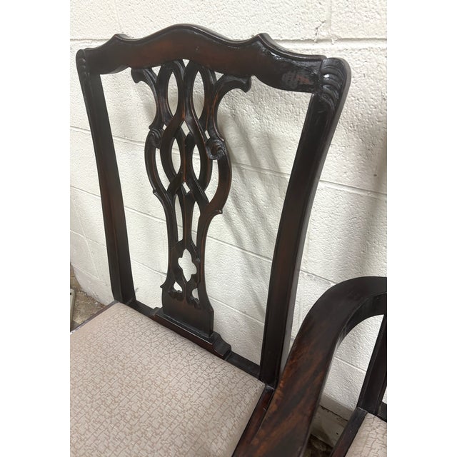 Vintage Chippendale Dining Arm and Side Chairs - Set of 4 For Sale In Kansas City - Image 6 of 11