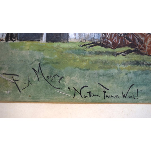 Traditional "Northern Farmer Wins!" the Stewards' Cup Goodwood 1899 Watercolour by Finch Mason For Sale - Image 3 of 7