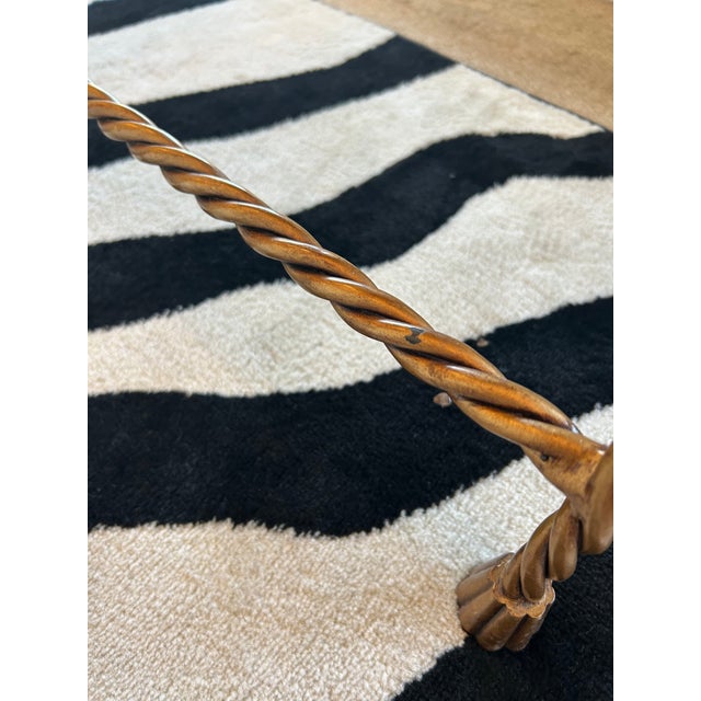 Aged Brass and Tessellated Coconut Shell End Table For Sale - Image 10 of 10