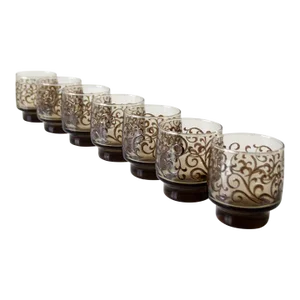 Vintage Libbey Prado Scroll Tumblers Set of 7