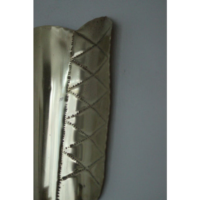 Mid-Century Swedish Brass Shield-Shaped Sconces, Set of 2 For Sale - Image 9 of 18