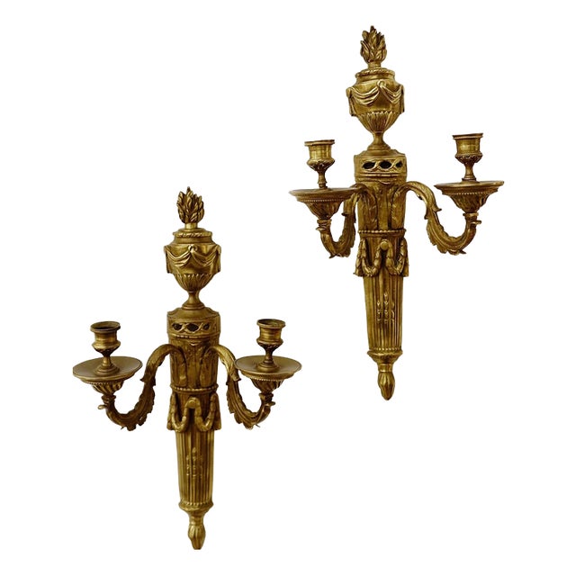Mid-19th Century Napoleon III Gilt Bronze Candle Sconces, Set of 2 For Sale