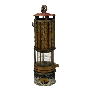 Antique Wolf Safety Lamp of America Co. New York, Coal Miners Lamp, 19th Century For Sale