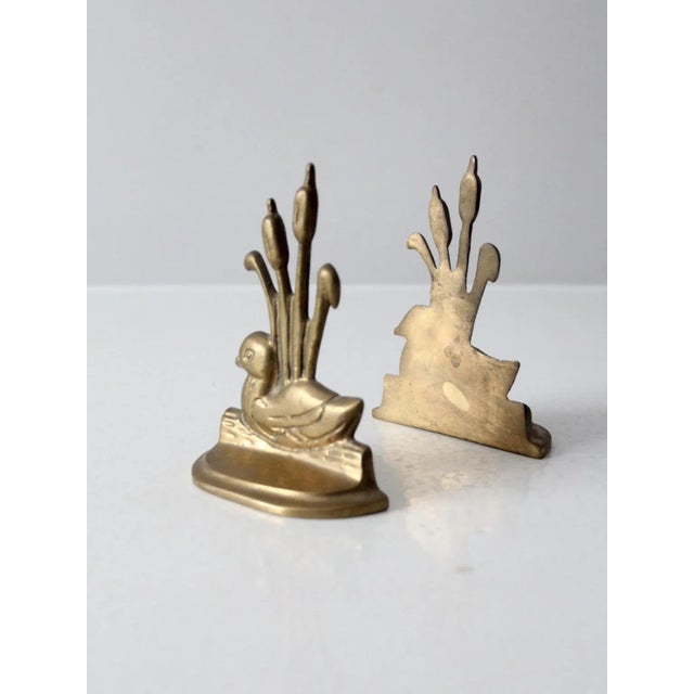 Brass Vintage Brass Duck Bookends For Sale - Image 8 of 11