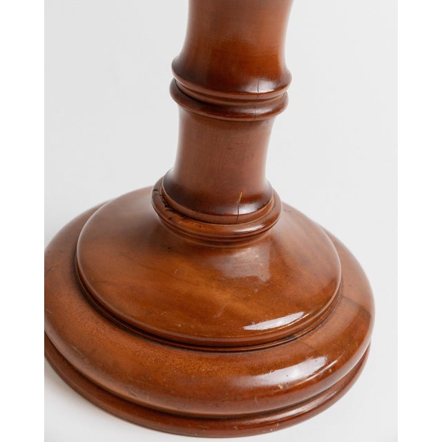 Brown Vintage Handcrafted Wooden Column Plant Stand, Italy, 1960s For Sale - Image 8 of 11