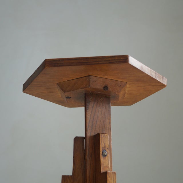 Art Deco Dutch Modernist Hexagonal Pedestal, 1920s For Sale - Image 6 of 16