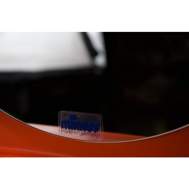 1970s Round Orange Illuminated Wall Mirror, Germany, 1970s For Sale - Image 5 of 7