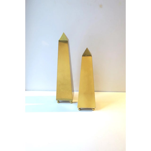 Brass Obelisks, Set/Pair For Sale - Image 4 of 9