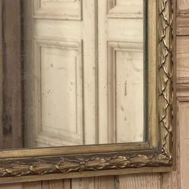 19th Century Italian Hand Carved Giltwood Louis XVI Mirror For Sale - Image 13 of 17
