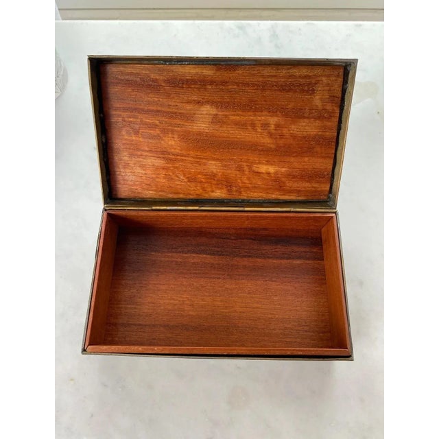 Art Deco Chinese Dragon Bat Brass Repouseé Box For Sale - Image 9 of 10