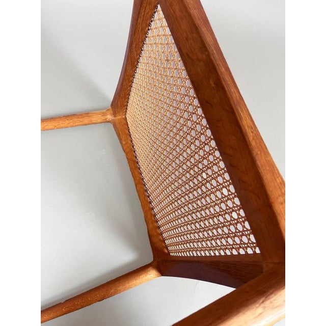 Wood Scandinavian Wooden and Rattan Stool by Bernt Petersen, Denmark, 1957 For Sale - Image 7 of 8