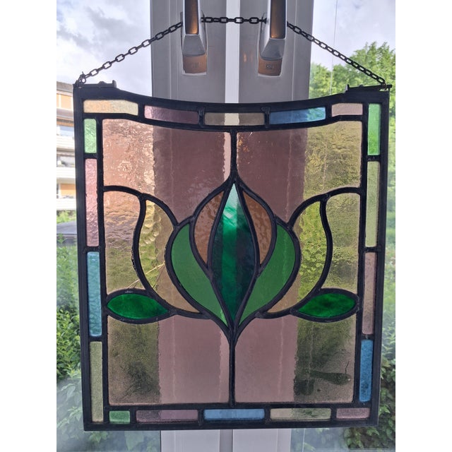 Glass Antique Art Nouveau Glass in Lead, 1890s For Sale - Image 7 of 9