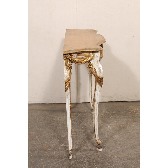 Wood Mid 20th Century Italian Console W/ Lovely Swag Carved Skirt For Sale - Image 7 of 10