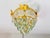 Vintage Brass Butterfly Flush Mount Light, Vintage Hand-Painted Light Green Crystal Basket Chandelier, Dramatic Radial Shadow Display For Sale - Image 12 of 15