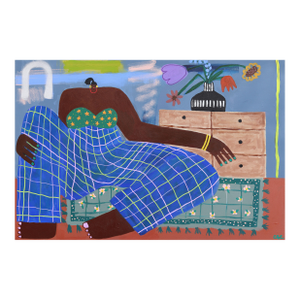 A Soft Place to Land - Color Drenched Feminine Figurative Still Life Artwork by Courtney Simone