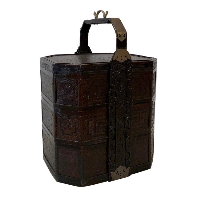 Antique Chinese Wood Wedding Basket Chairish