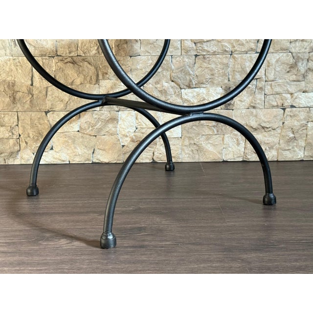 New Pair of Chairs in Wrought Iron with Silinog Fabric by Etro in Back and Seat For Sale - Image 13 of 18