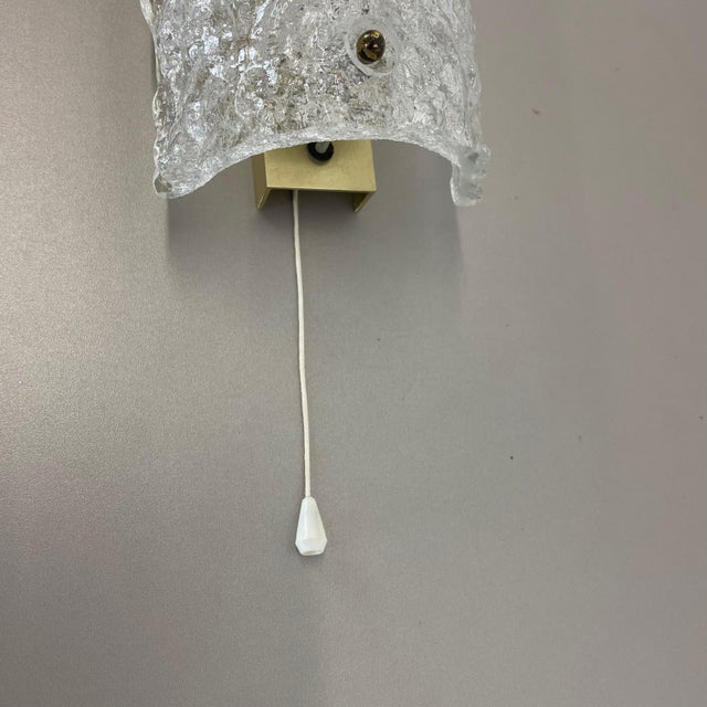 Small German Ice Glass Wall Light, 1970s For Sale - Image 12 of 18