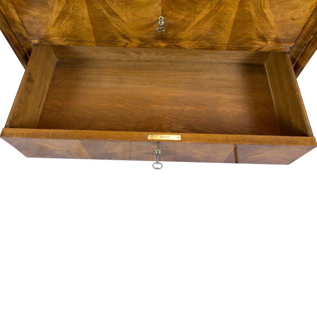 19th Century Biedermeier Walnut Chiffonier or High Chest of Drawers For Sale - Image 6 of 12