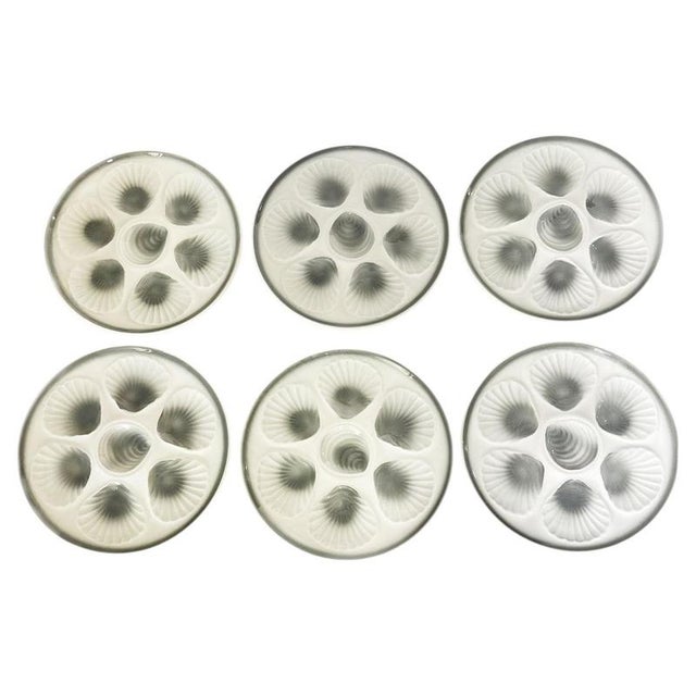 Oyster Plates in Ceramic, France, 1970s, Set of 6 For Sale - Image 18 of 18