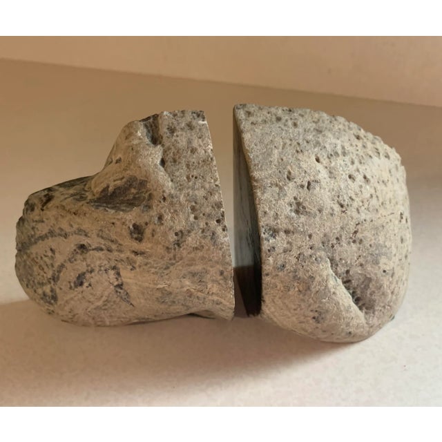 Mid-Century Modern Vintage 1970s Smokey Blue Geode Bookends - a Pair For Sale - Image 3 of 7
