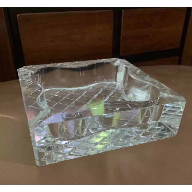 Vintage Lead Crystal Ashtray on Ornate Stand For Sale - Image 9 of 11