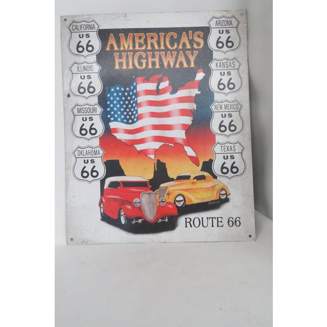 Vintage Route 66 Metal Sign Americans Highway 1995 Desperate Enterprises 4705b For Sale - Image 10 of 10