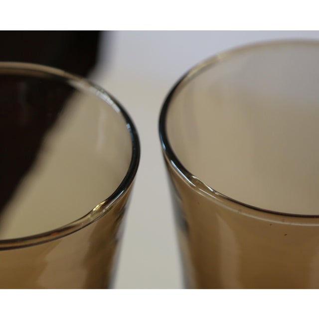 1970s Anchor Hocking Linden Mocha Tawny Brown Glass Flared Tumblers – 16oz, Retro Mid-Century For Sale - Image 13 of 18