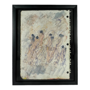 Late 20th Century Purvis Young (American, 1943-2010) Mixed Media on Composition Paper
