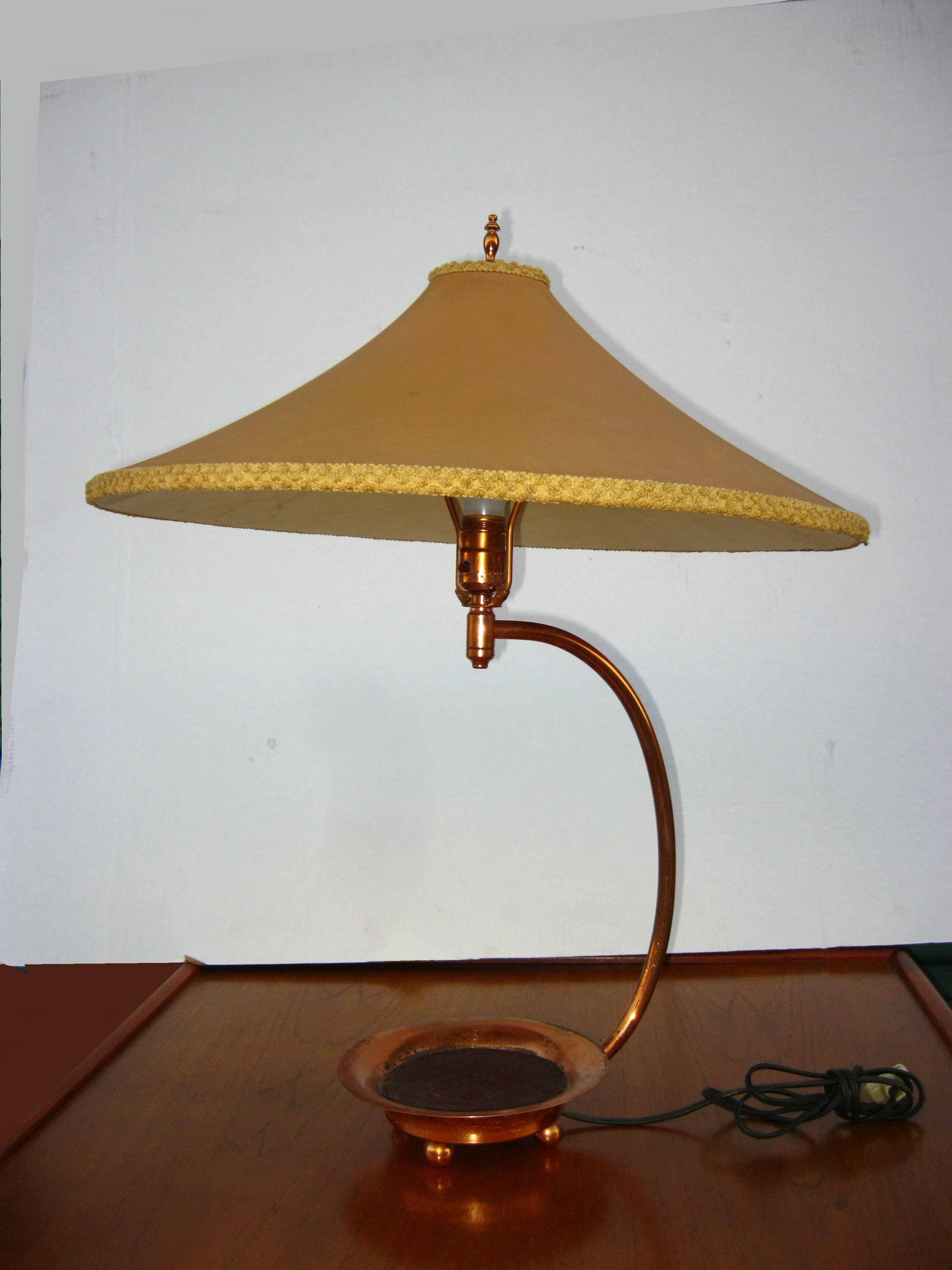 vintage copper table lamp