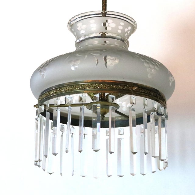 Antique Argand Sinumbra Solar Hanging Light with Cut Back Tam O’ Shanter Shade For Sale - Image 4 of 8