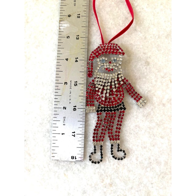 Vintage glass Santa Klaus holiday ornament. With pin brooch backing to make a use gift.