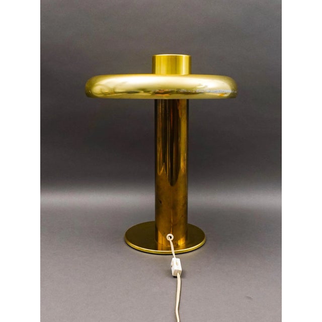 Pierre Cardin Style Vintage Modernist Brass Table Desk Lamp For Sale In Miami - Image 6 of 10