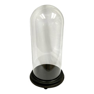 Late 1800s French Glass Cloche on Footed Stand For Sale