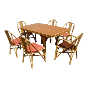 Ritts Tropitan Bamboo Dining Table & Chairs - Set of 7