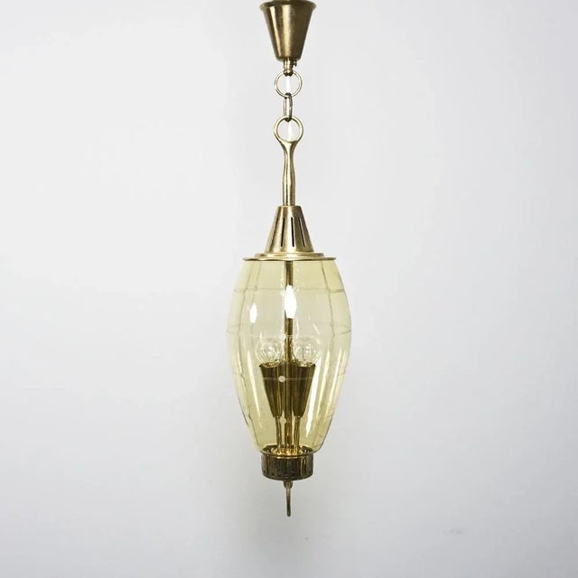 Three-Light Glass & Brass Hallway Lantern from Fontana Arte For Sale - Image 11 of 11