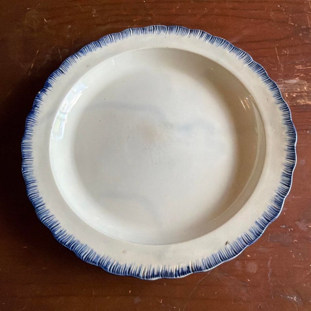 A Very Nice Antique Blue Feather-Edge Pearlware Plate, Circa 1800 For Sale - Image 12 of 13